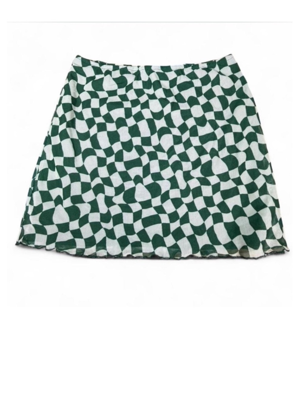 Bailey Rose Green Abstract Print Mini Skirt Size L Stretchy